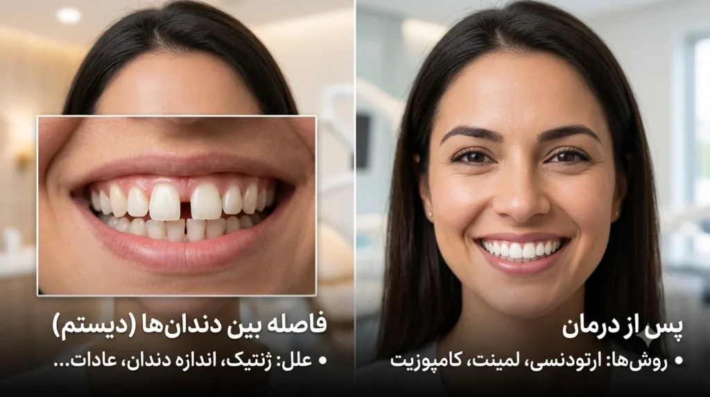 تحلیل لثه یکی از علتهای فاصله افتادن بین دندانها