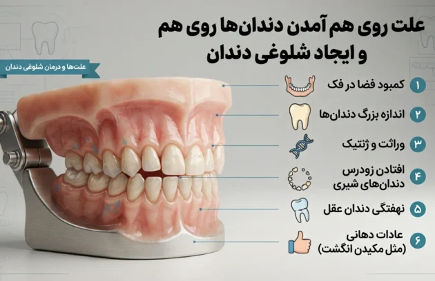 علت روی هم آمدن دندان‌ها و نامرتبی دندان‌ها