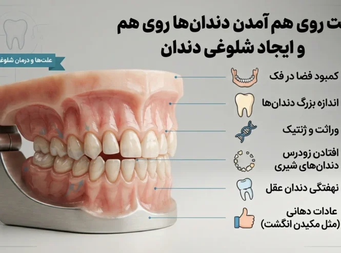 علت روی هم آمدن دندان‌ها و نامرتبی دندان‌ها