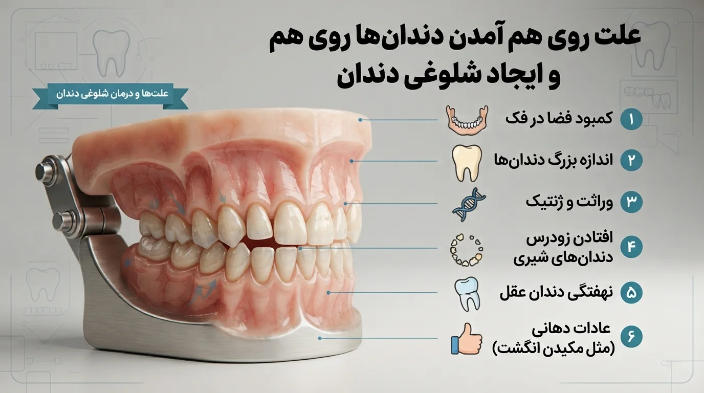 علت روی هم آمدن دندان‌ها و نامرتبی دندان‌ها
